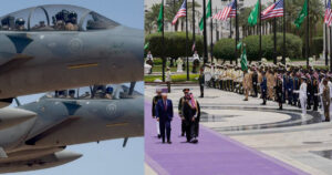 Air Force One Escorted by Saudi Fighter Jets as Trump Travels to Meet Crown Prince