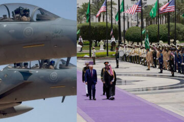 Air Force One Escorted by Saudi Fighter Jets as Trump Travels to Meet Crown Prince