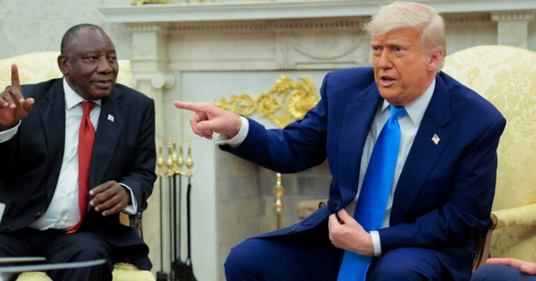 Trump Slams ‘Fake News’ NBC Reporter for Bringing Up Qatar Jet amid Tense Confrontation with South African President: ‘You’re a Disgrace’